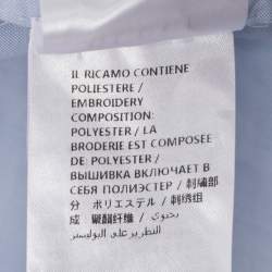 مملوكة مسبقًا قميص غوتشي "دوك" بيّاقة مطرزة ثعبان قطن أزرق مقاس متوسط (ميديوم)