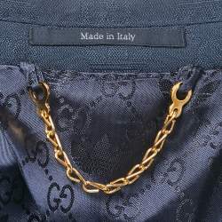 Pre Owned بليزر غوتشي أزرق صوف لباد قياس كبير - لارج