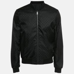 Pre Owned Gucci Black Monogram Nylon Reversible Jacket L
