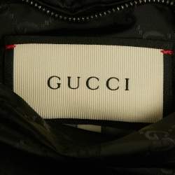 Pre Owned Gucci Black Monogram Nylon Reversible Jacket L