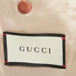 Pre Owned Gucci Burgundy Guccissima Jacquard Button Front Blazer M