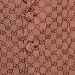 Pre Owned Gucci Burgundy Guccissima Jacquard Button Front Blazer M