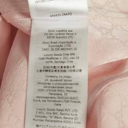 Pre Owned Gucci Pink GG Jacquard Silk Long Sleeve Shirt M
