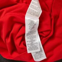 Pre Owned Gucci x Adidas Red Cotton Pique Polo T-Shirt L