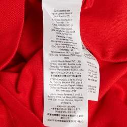 Pre Owned Gucci x Adidas Red Cotton Pique Polo T-Shirt L
