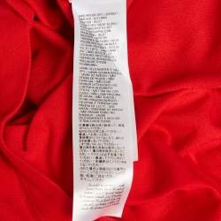 Pre Owned Gucci x Adidas Red Cotton Pique Polo T-Shirt L