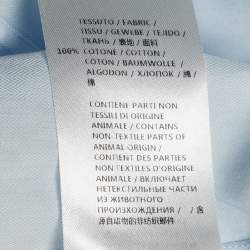 Pre Owned Gucci Blue Cotton Herrignbone Long Sleeve Shirt L