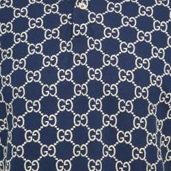 Pre Owned تي شيرت بولو بيكيه مطرز GG أزرق غوتشي مقاس صغير