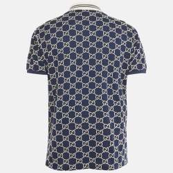 Pre Owned تي شيرت بولو بيكيه مطرز GG أزرق غوتشي مقاس صغير