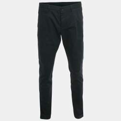 Pre Owned Gucci Navy Blue Cotton Formal Trousers  L