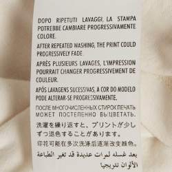 Pre Owned Gucci Cream Logo Print Jersey Distressed T-Shirt S