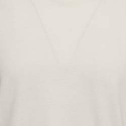 Pre Owned Gucci Cream Logo Print Jersey Distressed T-Shirt S
