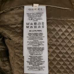 Pre Owned Gucci Brown GG Jacquard Canvas and Leather Jacket L