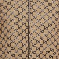 Pre Owned Gucci Blue/Beige SS Canvas and Synthetic Reversible Jacket S