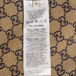 Pre Owned Gucci Blue/Beige SS Canvas and Synthetic Reversible Jacket S