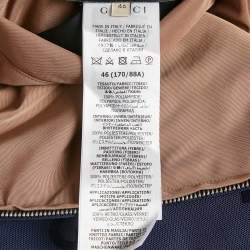 Pre Owned Gucci Blue/Beige Jumbo GG Nylon Reversible Jacket S