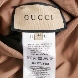 Pre Owned Gucci Blue/Beige Jumbo GG Nylon Reversible Jacket S