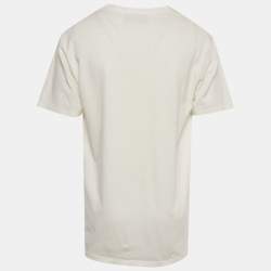 Pre Owned Gucci White Cotton Deer& GG Patch T-Shirt M
