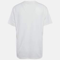 Pre Owned Gucci Ha Ha Ha White Printed Jersey T-Shirt XL