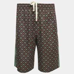 Pre Owned Gucci Black GG and Star Print Cotton Web Trim Shorts XL