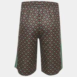 Pre Owned Gucci Black GG and Star Print Cotton Web Trim Shorts XL
