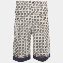 Pre Owned Gucci White GG Print Cotton Shorts XL