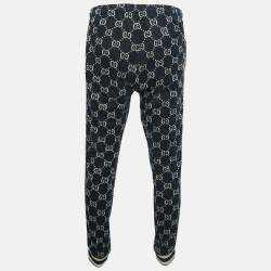 Pre Owned Gucci Navy Blue GG Jacquard Track Pants XL