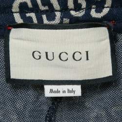Pre Owned Gucci Navy Blue GG Jacquard Track Pants XL