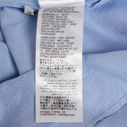 Pre Owned Gucci Light Blue Logo Embroidered Cotton Oversized Script Bowling Shirt M