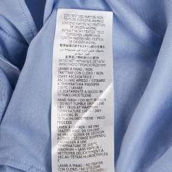 Pre Owned Gucci Light Blue Logo Embroidered Cotton Oversized Script Bowling Shirt M