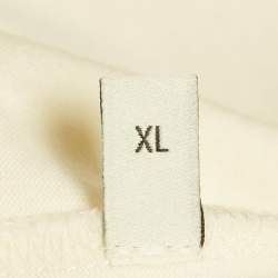 Pre Owned Gucci Cream Logo Band Print Cotton T-Shirt XL