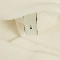 Pre Owned Gucci White Printed Cotton Distressed T-Shirt S 