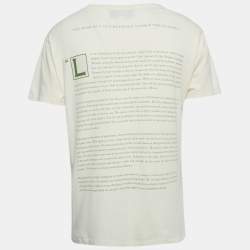 Pre Owned Gucci Cream Printed Jersey T-Shirt M