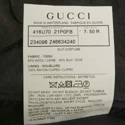 Pre Owned Gucci Navy Blue Striped Wool Blend Blazer & Pants Set L