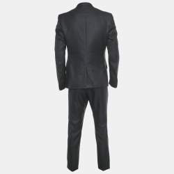 Pre Owned Gucci Navy Blue Striped Wool Blend Blazer & Pants Set L