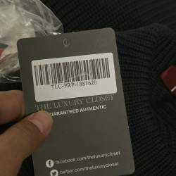 Pre Owned سترة غوتشي بحياكة شعار كحلي XXL