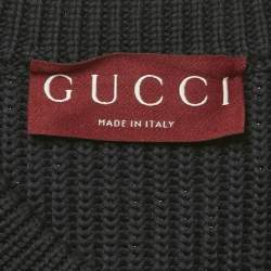 Pre Owned سترة غوتشي بحياكة شعار كحلي XXL