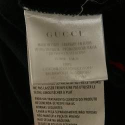 مملوكة مسبقًا Gucci Black Cotton Web Stripe Detail T-Shirt S