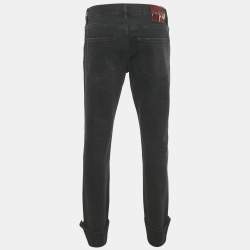 مملوكة مسبقًا Gucci Black Denim Straight Leg Jeans L/Waist 35"