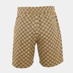 مملوكة مسبقًا Gucci Beige GG Cotton Jacquard Shorts M