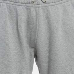 Pre Owned Gucci Grey Side Stripe Cotton Tiger Applique Joggers L