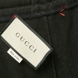 مملوكة مسبقًا Gucci Black GG Logo Side Ribbon Technical Jersey Joggers L