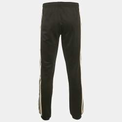 مملوكة مسبقًا Gucci Black GG Logo Side Ribbon Technical Jersey Joggers L