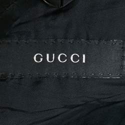 مملوكة مسبقًا جاكيت بليزر غوتشي صوف أسود بقياس كبير ( لارج )
