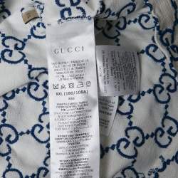مملوكة مسبقًا Gucci White GG Embroidered Cotton Pique Polo T-Shirt XXL