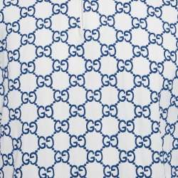 مملوكة مسبقًا Gucci White GG Embroidered Cotton Pique Polo T-Shirt XXL