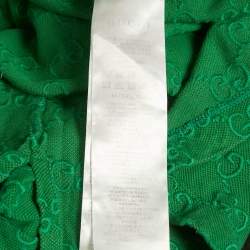 مملوكة مسبقًا تي شيرت بولو غوتشي قطن أخضر تطريز GG ياقة متباينة مقاس متوسط (ميديوم)