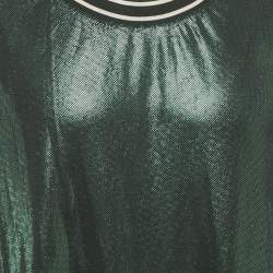 Pre Owned Gucci Green Metallic Glossy Jersey Sleeveless T-Shirt XXL