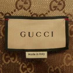 مملوكة مسبقًا Gucci Brown GG Linen Canvas Shorts Sleeve Shirt M