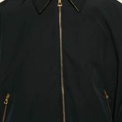 مملوكة مسبقًا جاكيت غوتشي نايلون قابل للعكس بنمط GG أزرق/بيج قياس متوسط